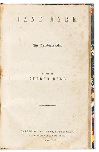 Brontë, Charlotte (1816-1855) Jane Eyre. An Autobiography. Edited by Currer Bell.